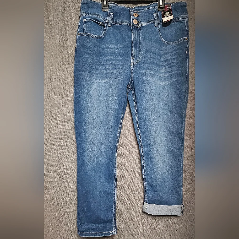 No Boundaries Double Button Roll Cuff Corset Jeans Juniors 19 Plus Size 2X New